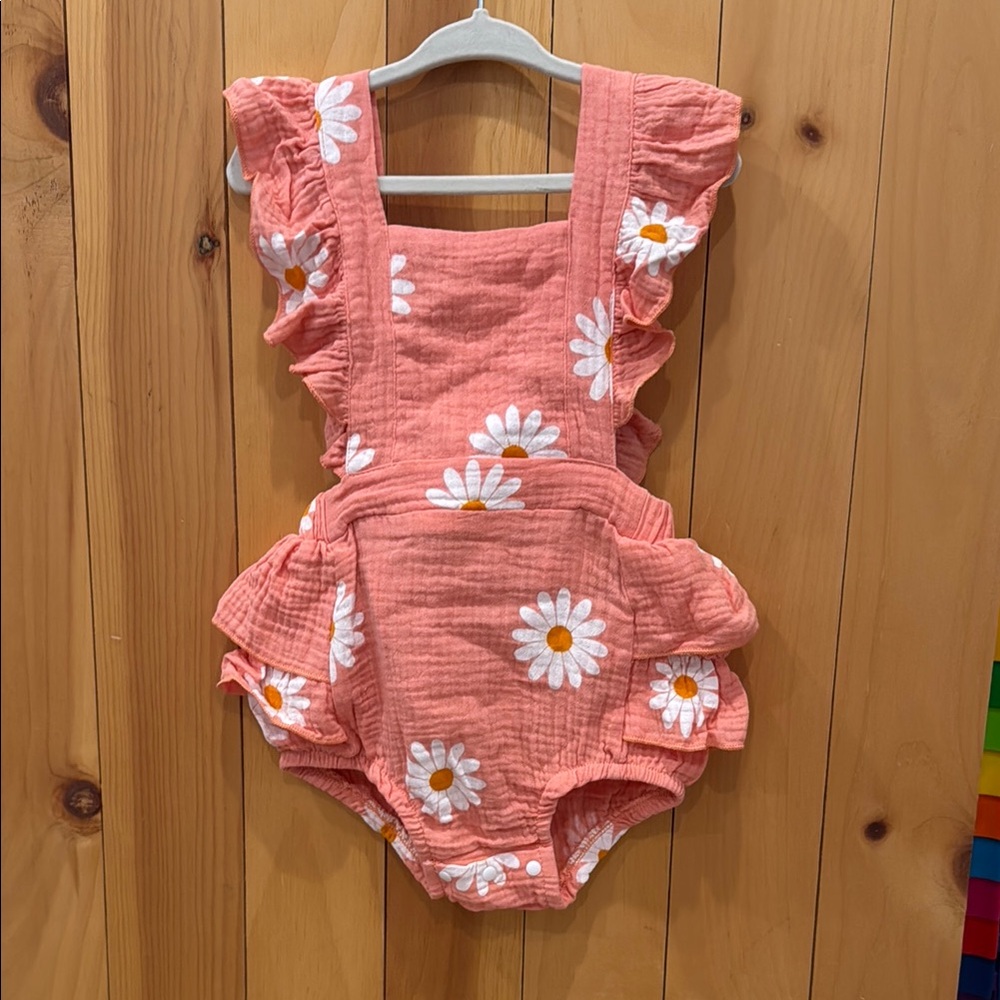 SHEIN Pink Floral Kids Romper